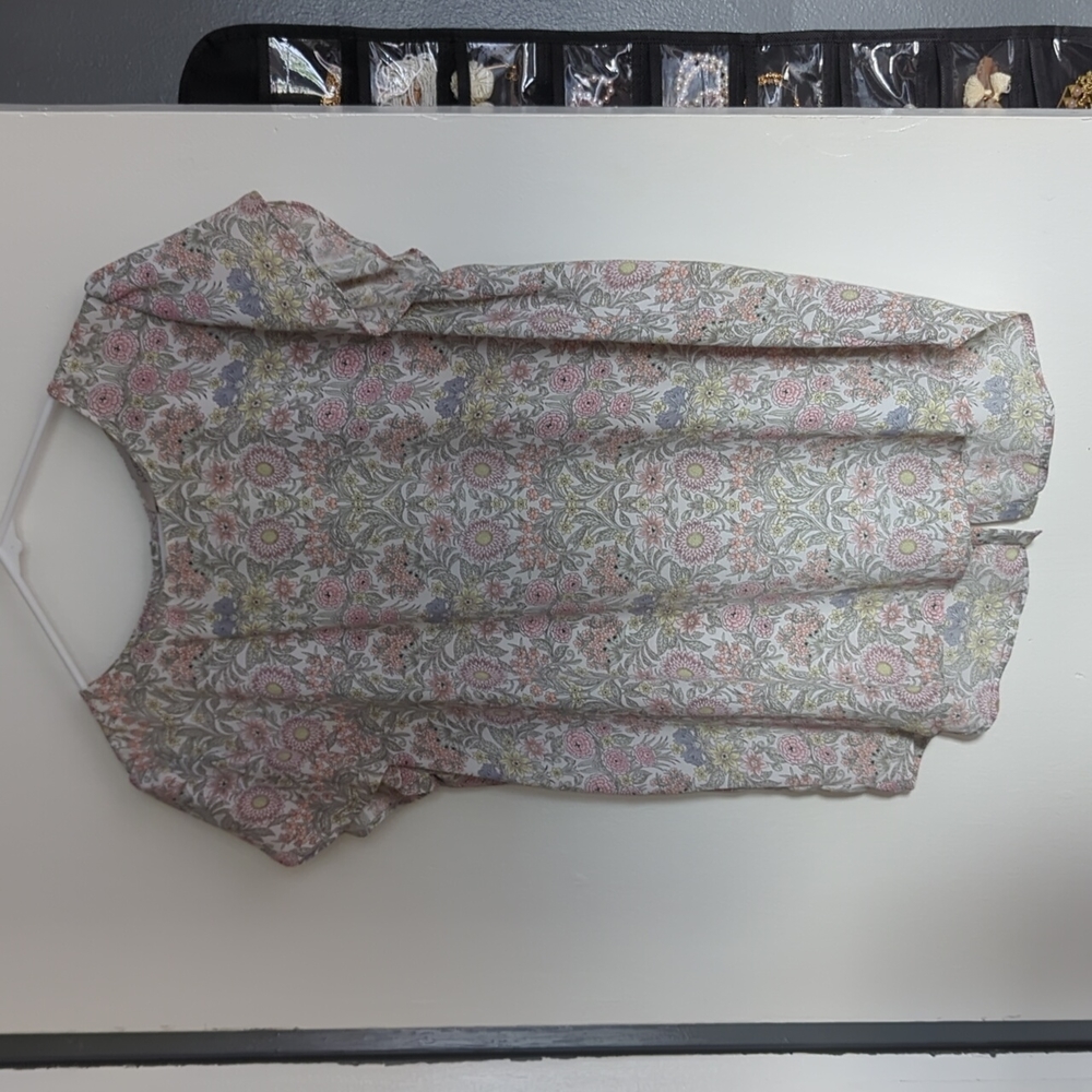 Loft Silky Floral Short Sleeve Blouse